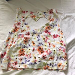 LA Hearts floral crop top